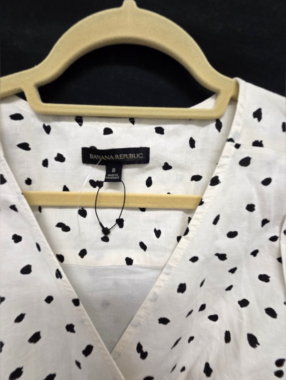 Banana Republic White Sleeveless Polka Dot Wrap Camisole Dress - Picture 3 of 14